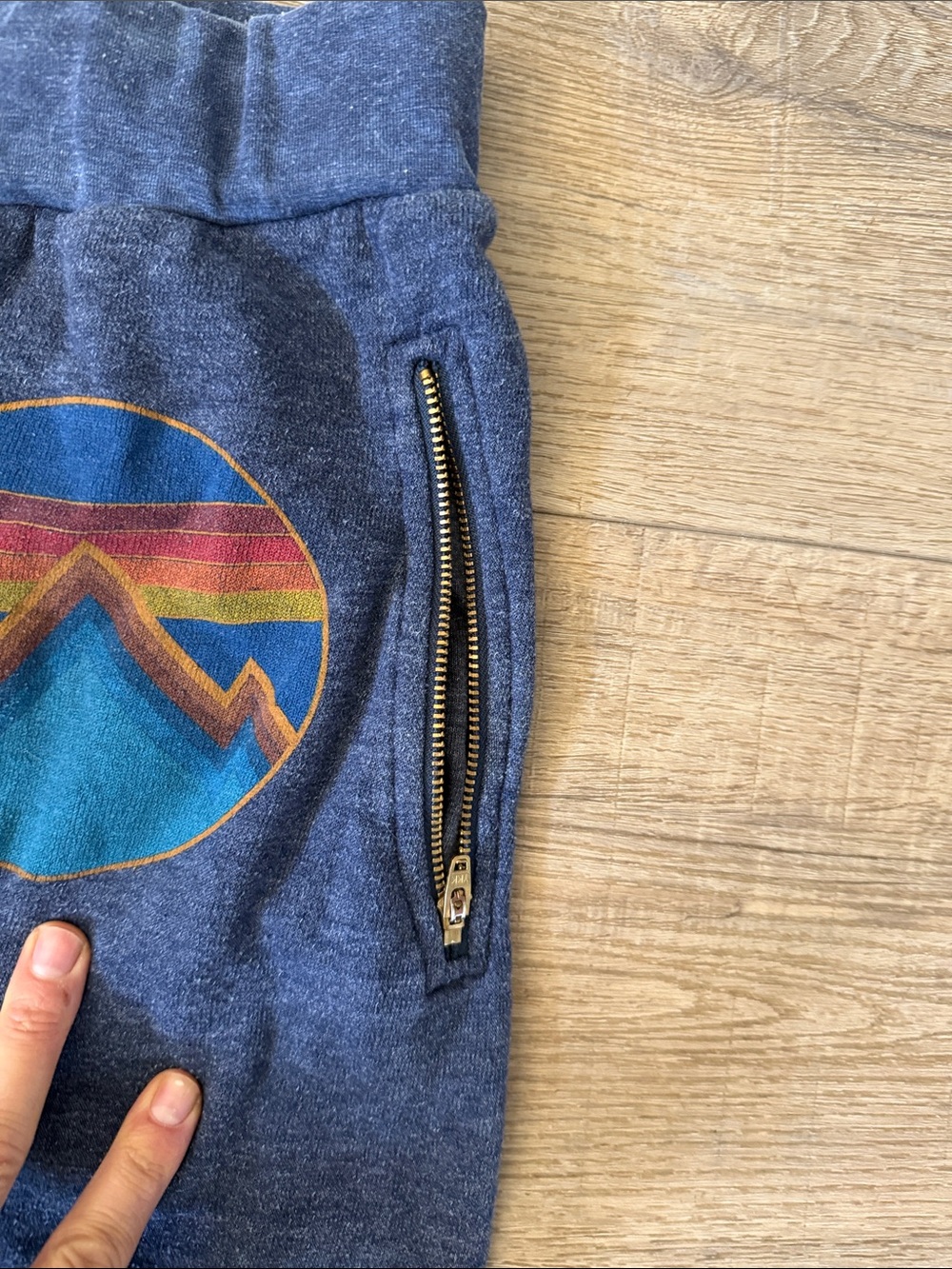 Aviator Nation Navy Jogger Pants with Rainbow Stripe Details Size M - Picture 5 of 7